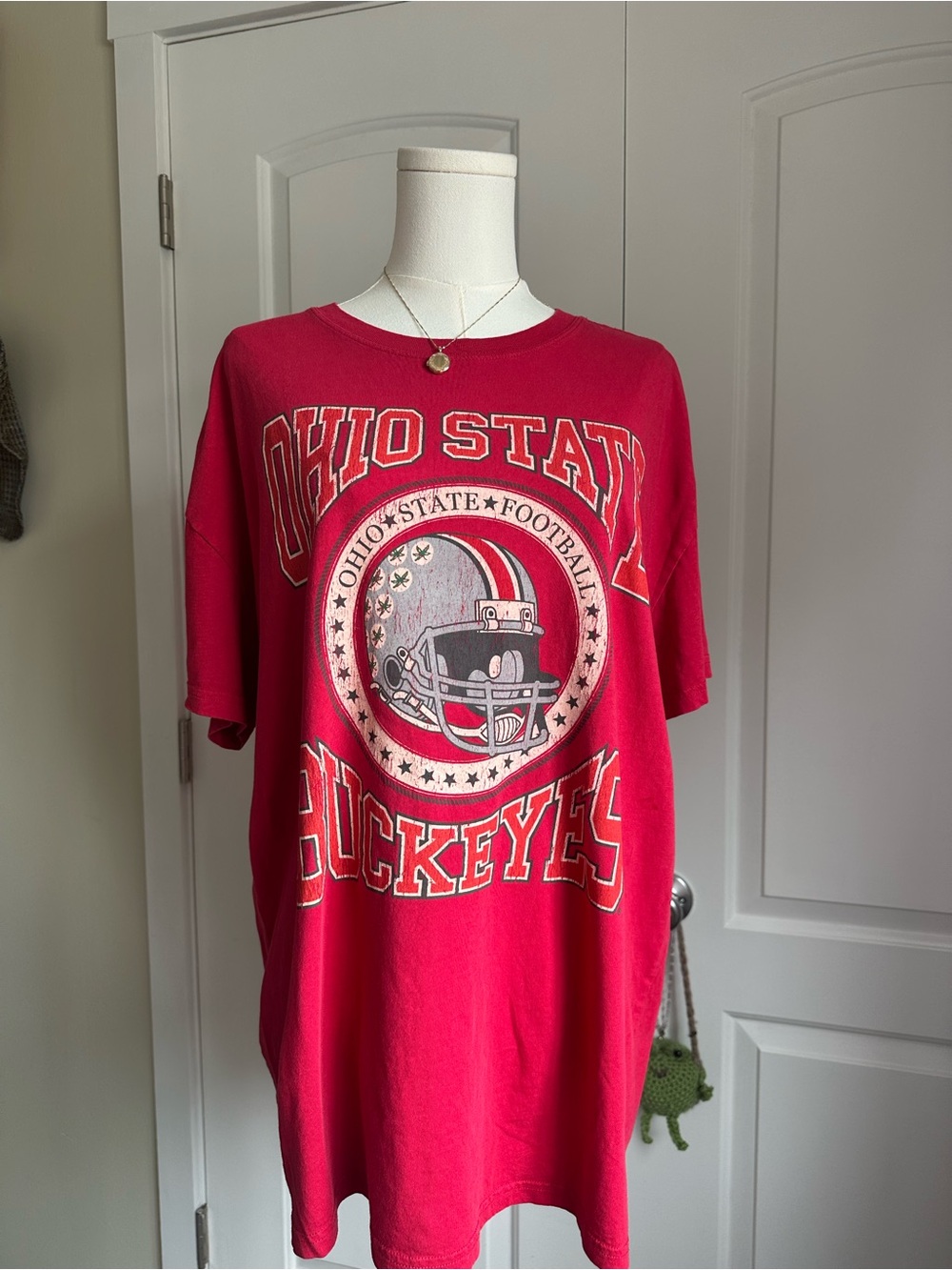 Vintage Style Ohio State Scarlet Football Graphic Tee- 100% Cotton - Picture 2 of 5